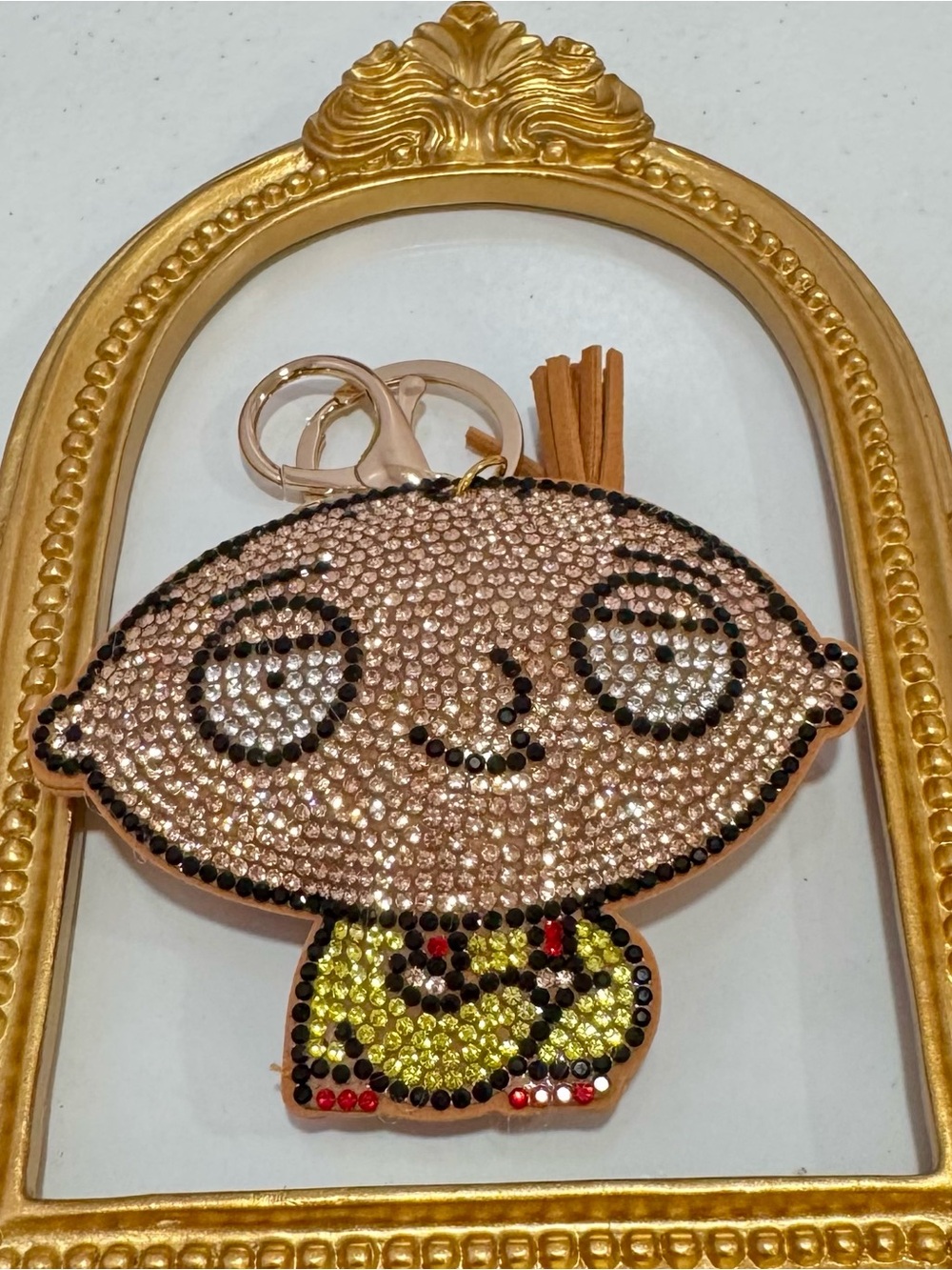 New Crystal Stewie Griffin Keychain Bag Charm